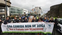 Protesta de ganaderos en Lugo contra el acuerdo con Mercosur