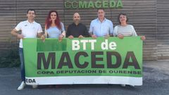 Quique �lvarez, Ux�a Oviedo, Xulio Conde, Manuel P�rez y Beatriz Cuenca, en la presentaci�n de la prueba ciclista macedana