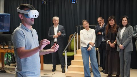 La visita termin� en la sala de realidad virtual