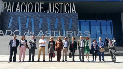 Jueces, magistrados y fiscales en huelga ante el Palacio de Justicia de Gijn