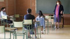 Las medidas para frenar la pandemia han restringido extraordinariamente el espacio disponible en las aulas de Carril
