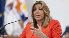 La presidenta de la Junta de Andaluc�a, Susana D�az, durante una ponencia en la Universidad de Verano de Adeje
