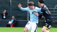 David de la Iglesia, Dela, marc� el segundo gol del Celta Fortuna ante Unionistas.