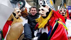 Exaltaci�n del entroido en la plaza del Obradoiro