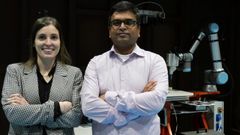 Raquel Prez, Project Manager de I+D, y Asif Pasha, coordinador del proyectoTrineflex