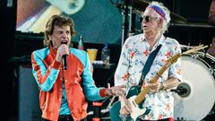 Mick Jagger y Keith Richards de los Rolling Stones en un concierto en Berln.