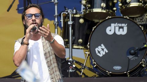 El argentino Diego Torres durante su actuaci�n en el concierto en el puente fronterizo de Tienditas, en C�cuta (Colombia)