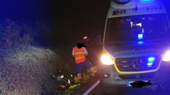 Accidente ocurrido en Cabanas, con un motorista herido este viernes