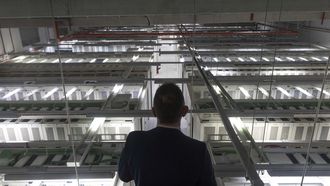 Sala de servidores del centro de procesamiento de datos en la que el SERGAS aloja los datos cl�nicos de los pacientes de Galicia, ubicado en la Cidade da Cultura.