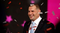 El primer ministro de Malta, Robert Abela, en el momento de conocer los resultados.