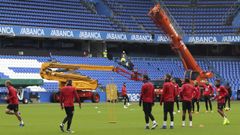 El D�por entrena entre gr�as
