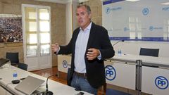 Rafa Dom�nguez, portavoz municipal del PP de Pontevedra, este martes en la sede provincial del partido