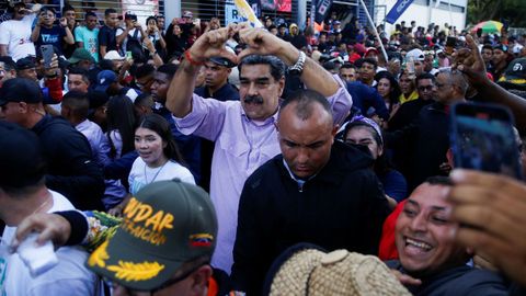 El presidente de Venezuela, Nicols Maduro, en una concentracin de su formacin, el Partido Socialista Unido de Venezuela.