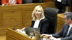 La portavoz Grupo Municipal de Vox en el Ayuntamiento de Gij�n, Sara �lvarez Rouco, interviene en el Pleno Municipal gijon�s.