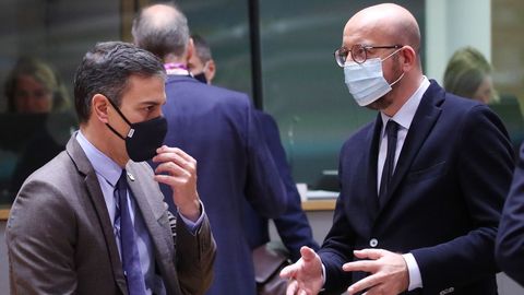 Pedro S�nchez, este jueves en Bruselas con el presidente del Consejo Europeo, Charles Michel