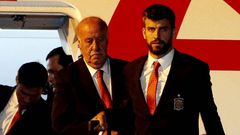 La selecci�n, a su llegada a Curitiba