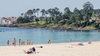La playa de Silgar, en Sanxenxo, es todo un referente tur�stico en la provincia.