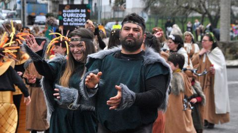 En el desfile de Pantón participaron también comparsas de Monforte