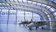 Hangar de las instalaciones de Indra en Rozas, diseado por Csar Portela