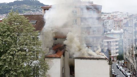 Incendio en un edificio de As Caldas