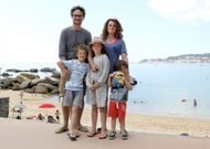 Berger y Kessels disfrutan de su estancia en Ribeira con sus hijos Ramses, Felicia y Lewis. 