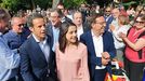 Ciudadanos oviedo.Ins Arrimadas con Ignacio Cuesta, Juan Vzquez, Ignacio Prendes y Nicanor Garca, en Oviedo