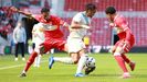 Noubi marc el gol del empate, pero sufri como lateral derecho