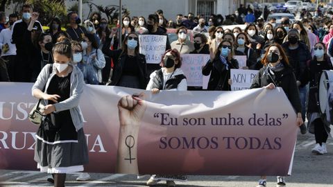 Imagen de una de las concentraciones celebradas en San Cibrao para exigir justicia por el caso