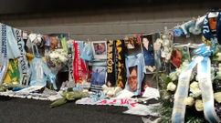 El mural homenaje a los celtistas que ya no est�n, en Bala�dos