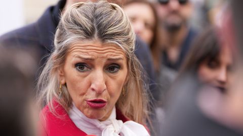 La vicepresidenta segunda del Gobierno y ministra de Trabajo y Econom�a Social, Yolanda D�az, ofrece declaraciones a los medios.