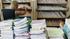 Expedientes amontonados en los juzgados de Vigo.