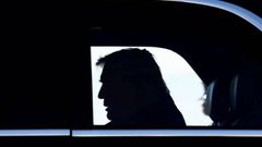 Donald Trump,�dentro de�su veh�culo a su llegada a la base de la Guardia Nacional A�rea de Memphis.