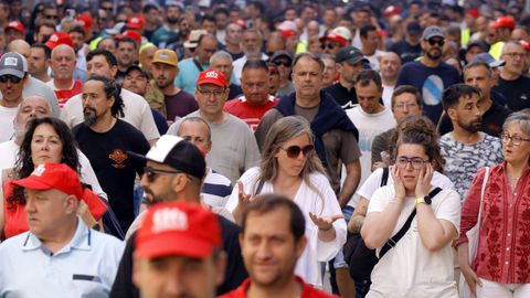 La manifestaci�n del metal por el centro de Ferrol