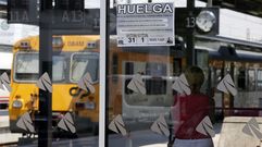 Imagen de archivo. Huelga de maquinistas y ferroviarios en el verano del 2014. Estaci�n de Guixar (Vigo). 