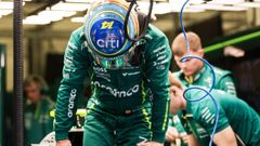 Fernando Alonso.Fernando Alonso, piloto de Aston Martin, durante los test de Barin
