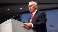 El vicepresidente norteamericano, Mike Pence, hoy en la Conferencia de Seguridad de M�nich (MSC)