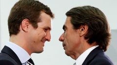 Pablo Casado, esta maana con Aznar