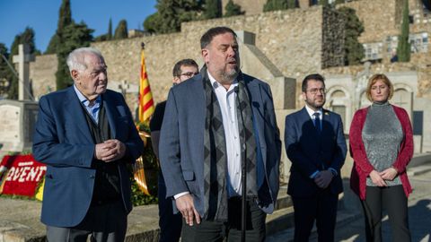 Junqueras durante un acto en honor al expresidente cataln Francesc Maci.