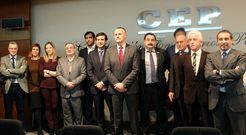 Jorge Cebreiros (en el centro) y su junta directiva, tras las elecciones del 26 de febrero del 2015 en la CEP 