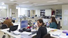Trabajadores en las oficinas de la Audiencia Provincial de la Comunidad de Madrid