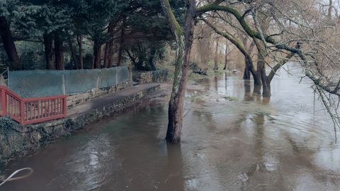 El r�o Arnoia sigue desbordado a su paso por Allariz.
