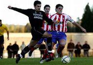 Suso Murado, a la izquierda, en un partido entre el Cerceda y el CD Lugo en febrero de 2005. 