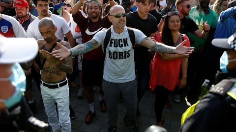 Manifestaci�n en Londres contra los confinamientos