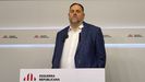 El líder de ERC, Oriol Junqueras, en rueda de prensa