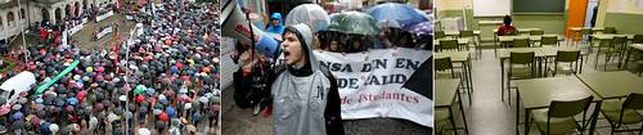Ferrol vac�a las aulas y llena las calles contra la Lomce