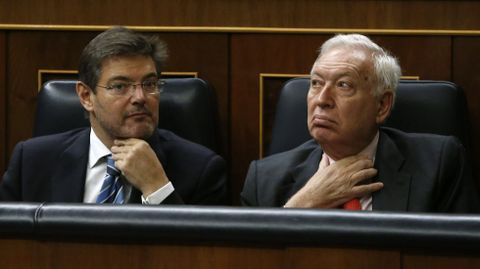 Los ministros de Justicia, Rafael Catal�, y de Exteriores, Jos� Manuel Garc�a Margallo.