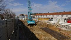 Obras para la construcci�n de viviendas p�blicas, en Santiago, en una imagen de archivo.