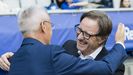 Anquela Fabri Real Oviedo Lorca Carlos Tartiere.Anquela y Fabri se saludan antes del encuentro