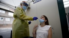 Pruebas del covid en A Coru�a el pasado agosto