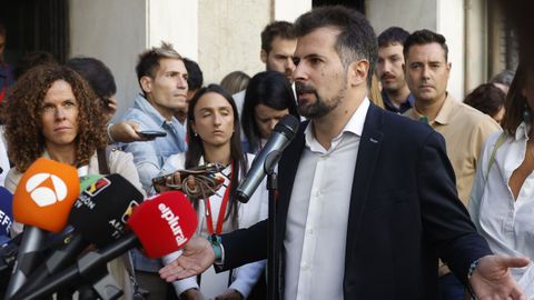 El secretario general del PSOE de Castilla y Len, Luis Tudanca, a su llegada al comit federal del PSOE.